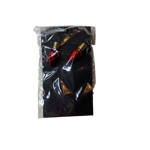 Gold Christmas Red Light Bulb Drop Dangle Earrings Brand new